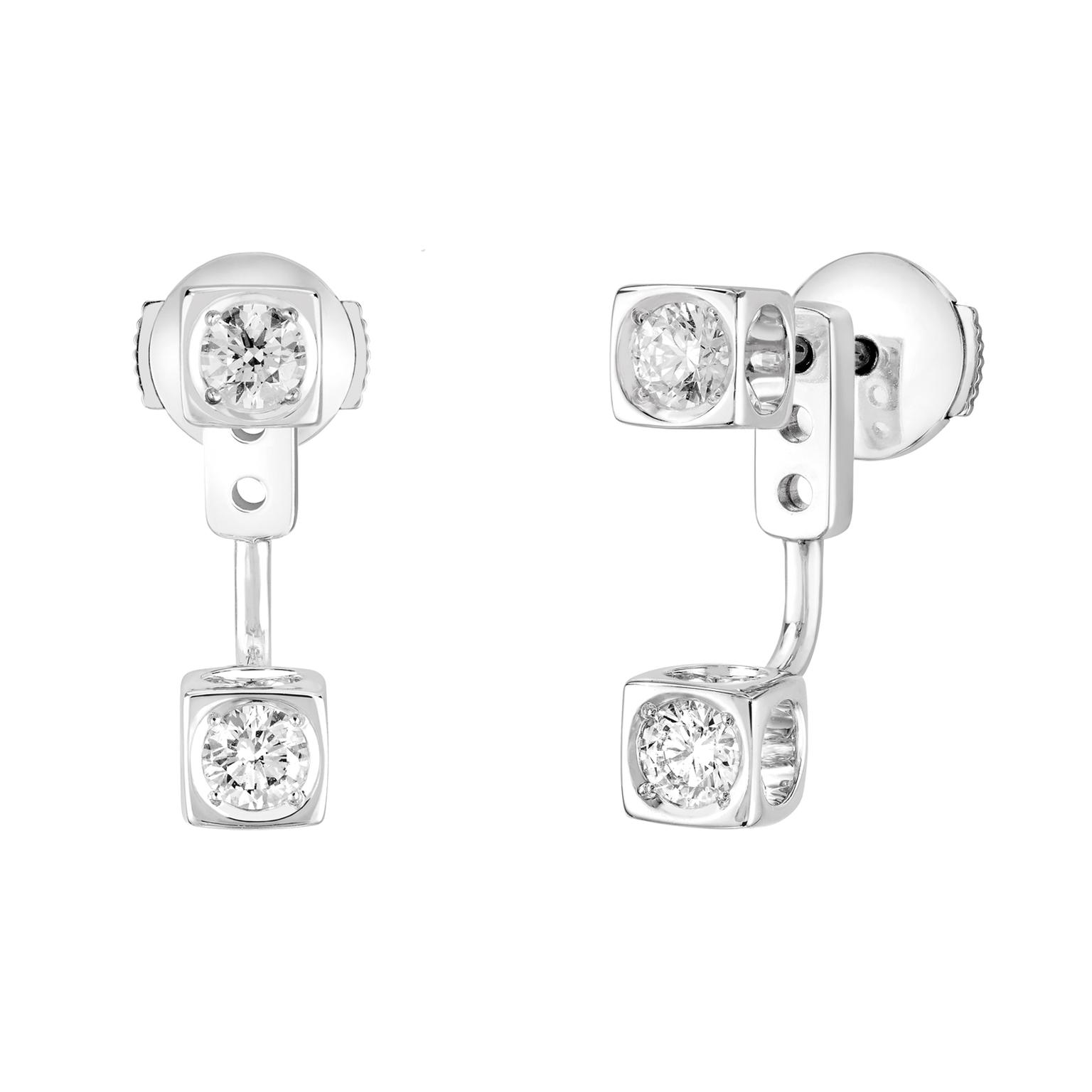 Dinh Van Le Cube Diamant earrings white gold