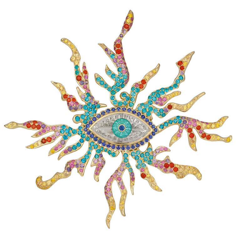 Paula Crevoshay Eye of Ra brooch