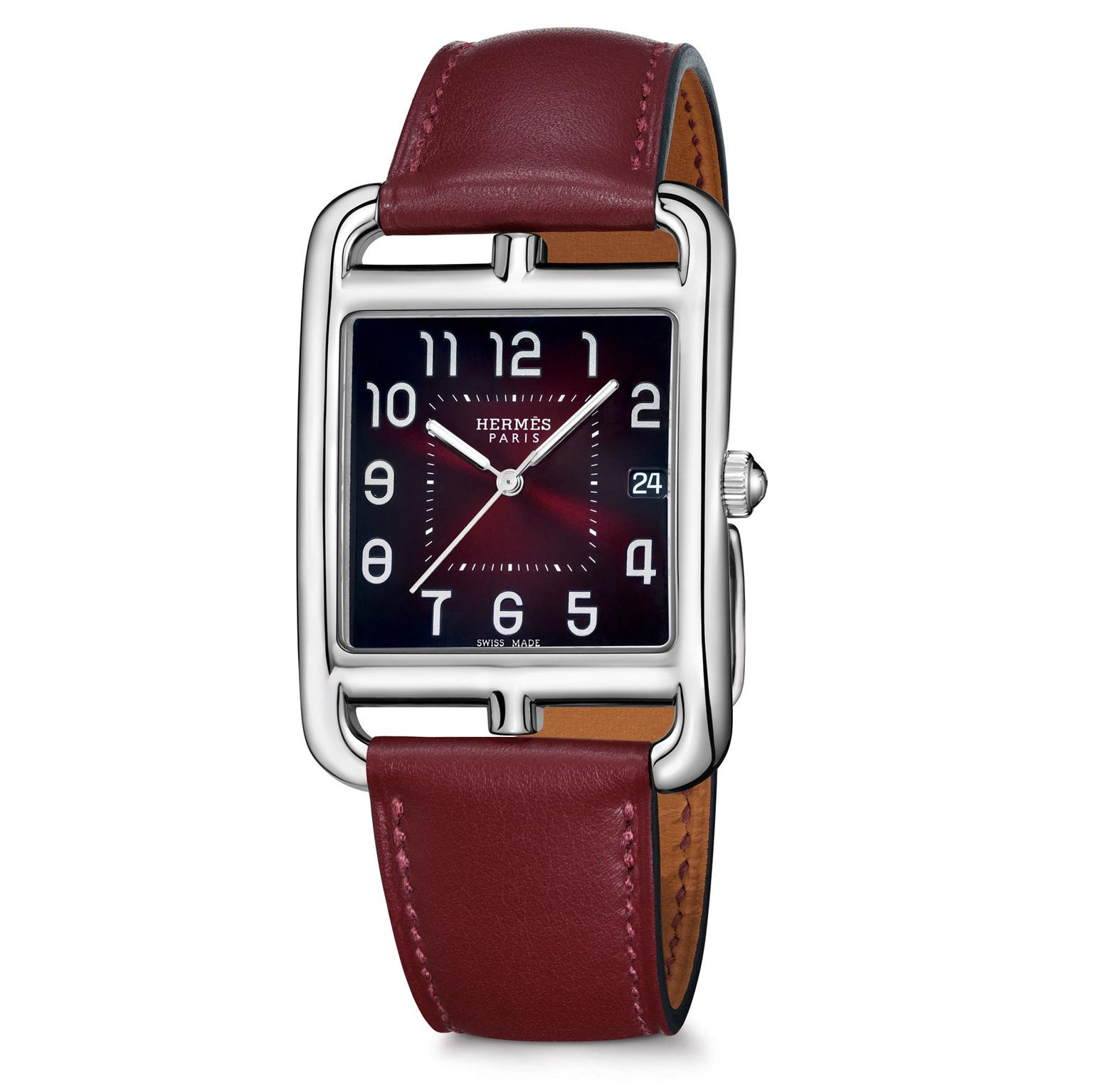 Hermes Caoe Cod watch with red lacquered dial