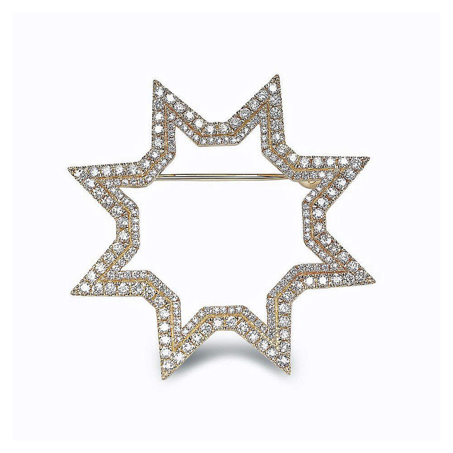 Octium Sun collection yellow gold and diamond brooch