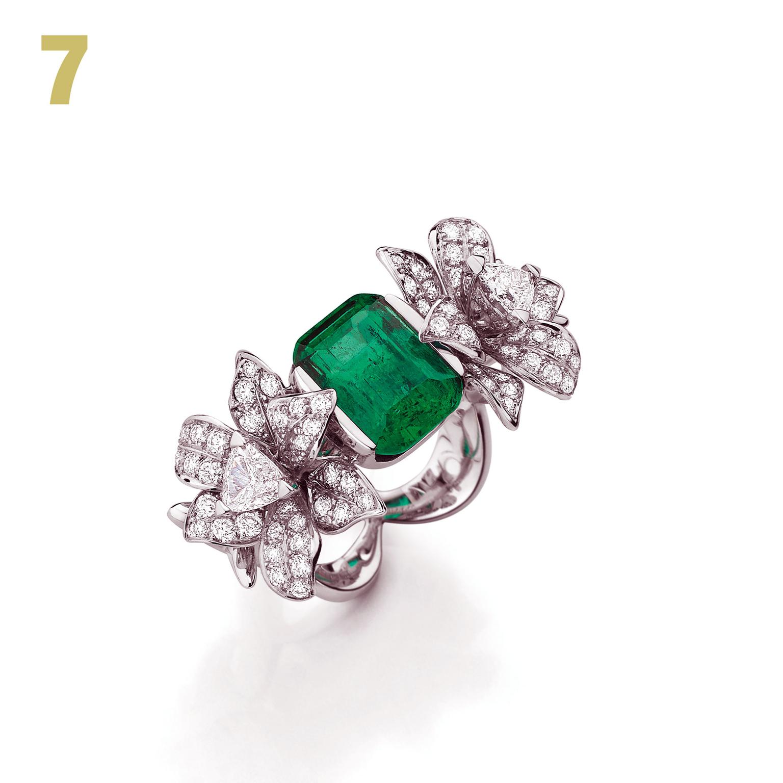 Infer nickname exaggeration High Jewellery Lily emerald ring in white gold with diamonds | Mellerio  dits Meller | The Jewellery Editor