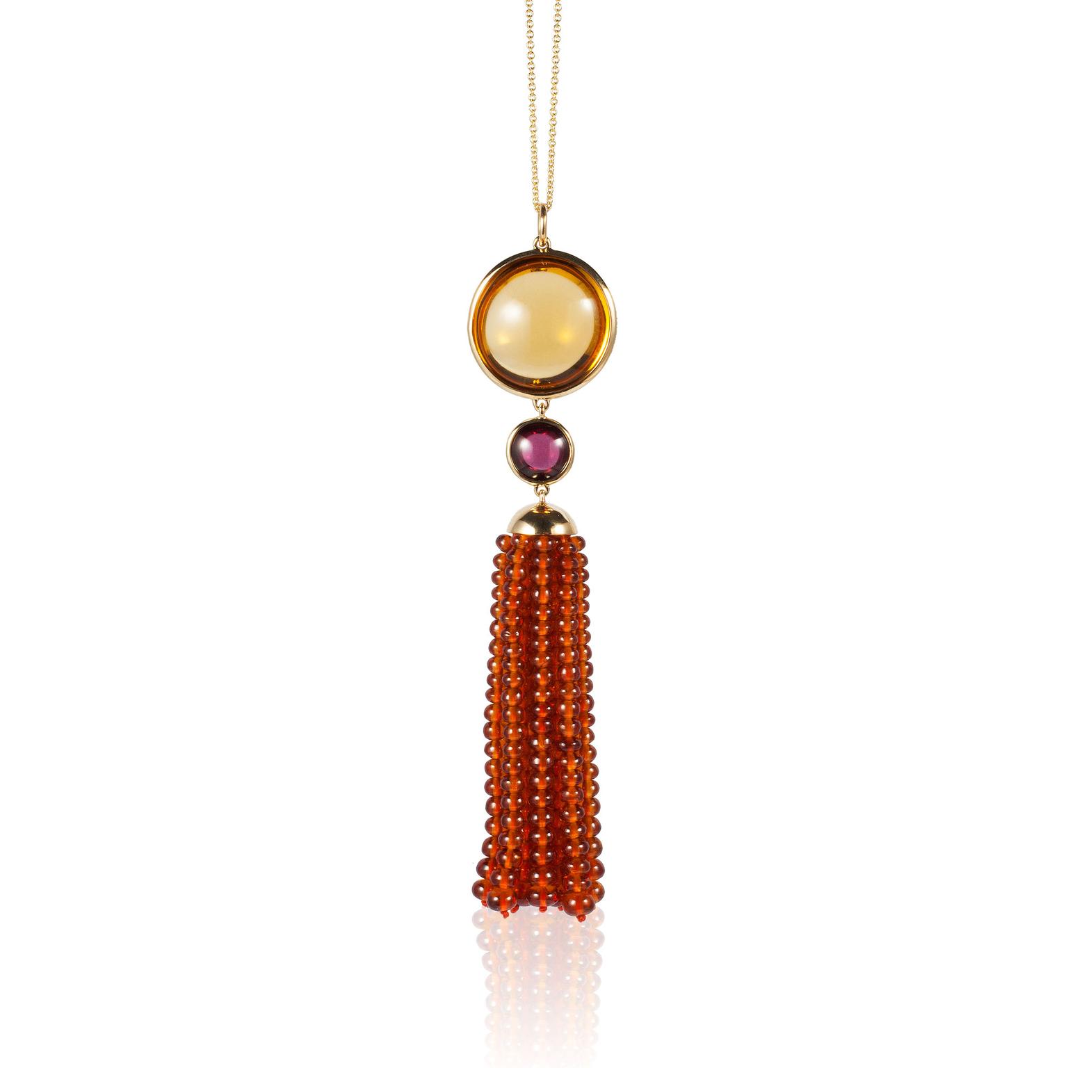 Goshwara citrin garnet pendant