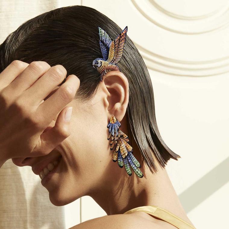 Louis Vuitton Asymmetrical Logo and Floral Blooming Earrings