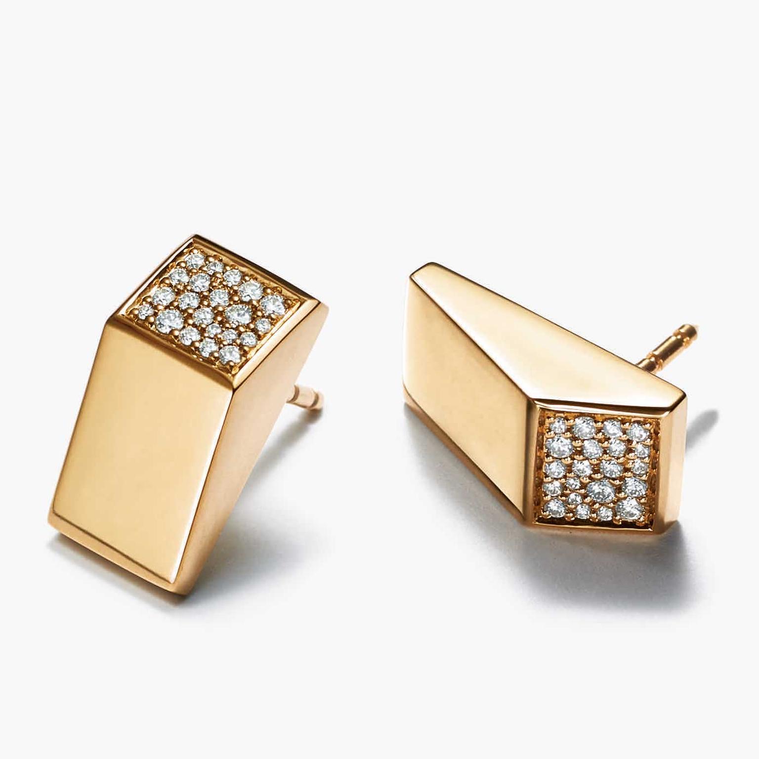 Diamond block cheap earrings
