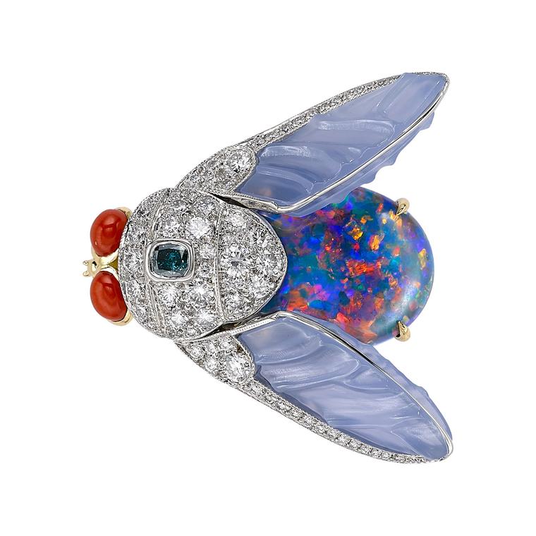 Masterpiece Summer Bug opal brooch