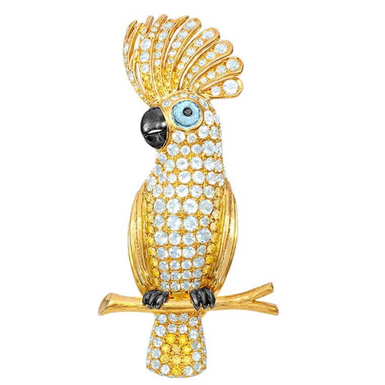 Paula Crevoshay Cockatoo pendant