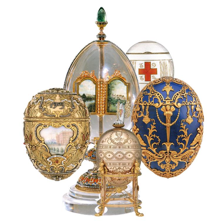 Five Faberge eggs