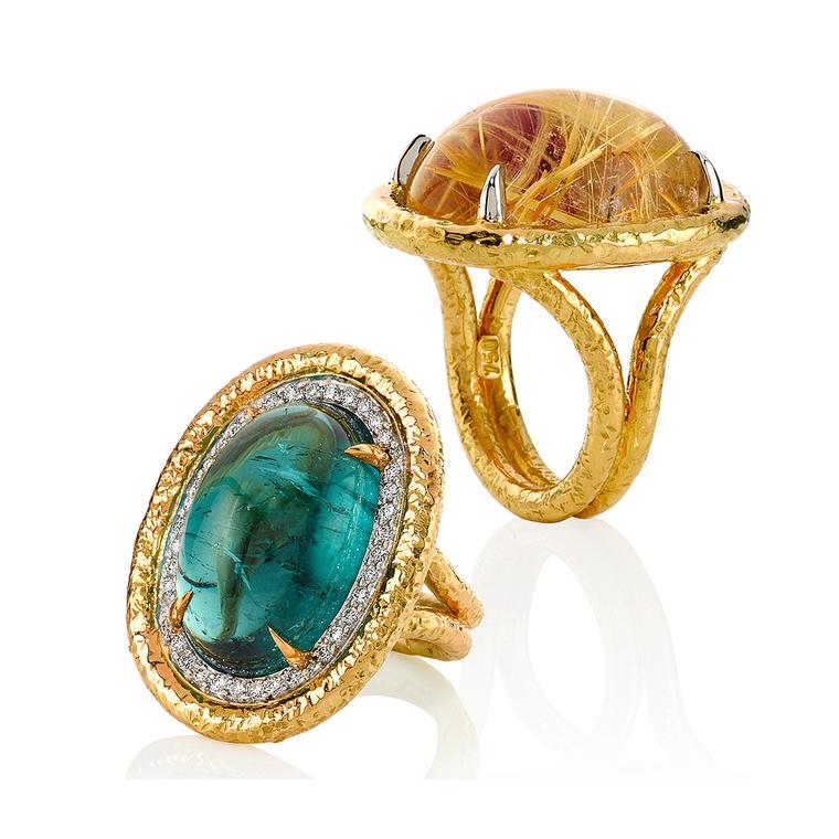 Mondial by Nadia Cabochon collection rings