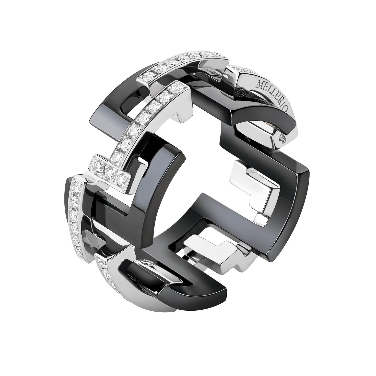 Mellerio Bague Graphic GM noire diam RVB