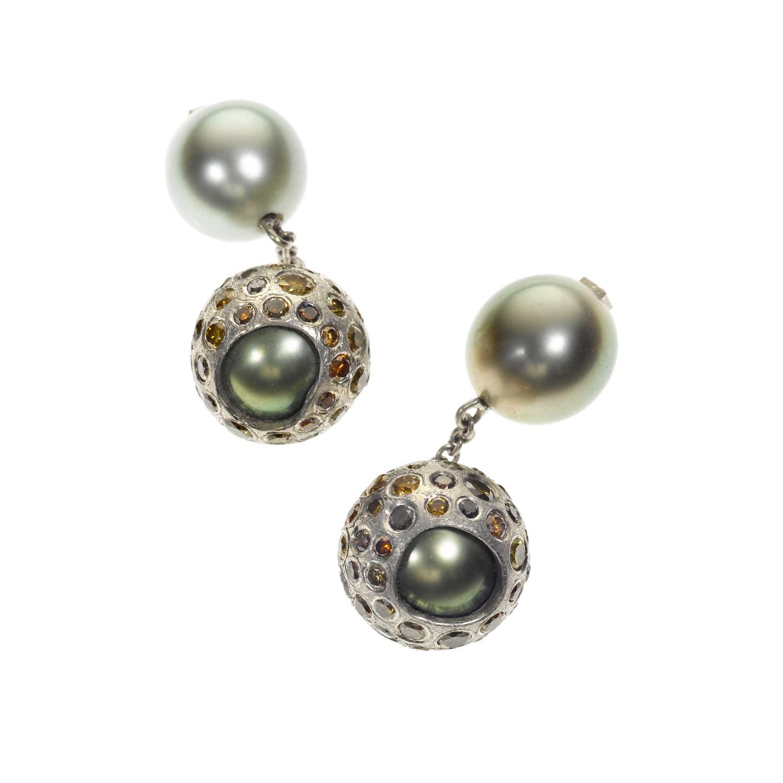 Todd Reed black pearl cufflinks