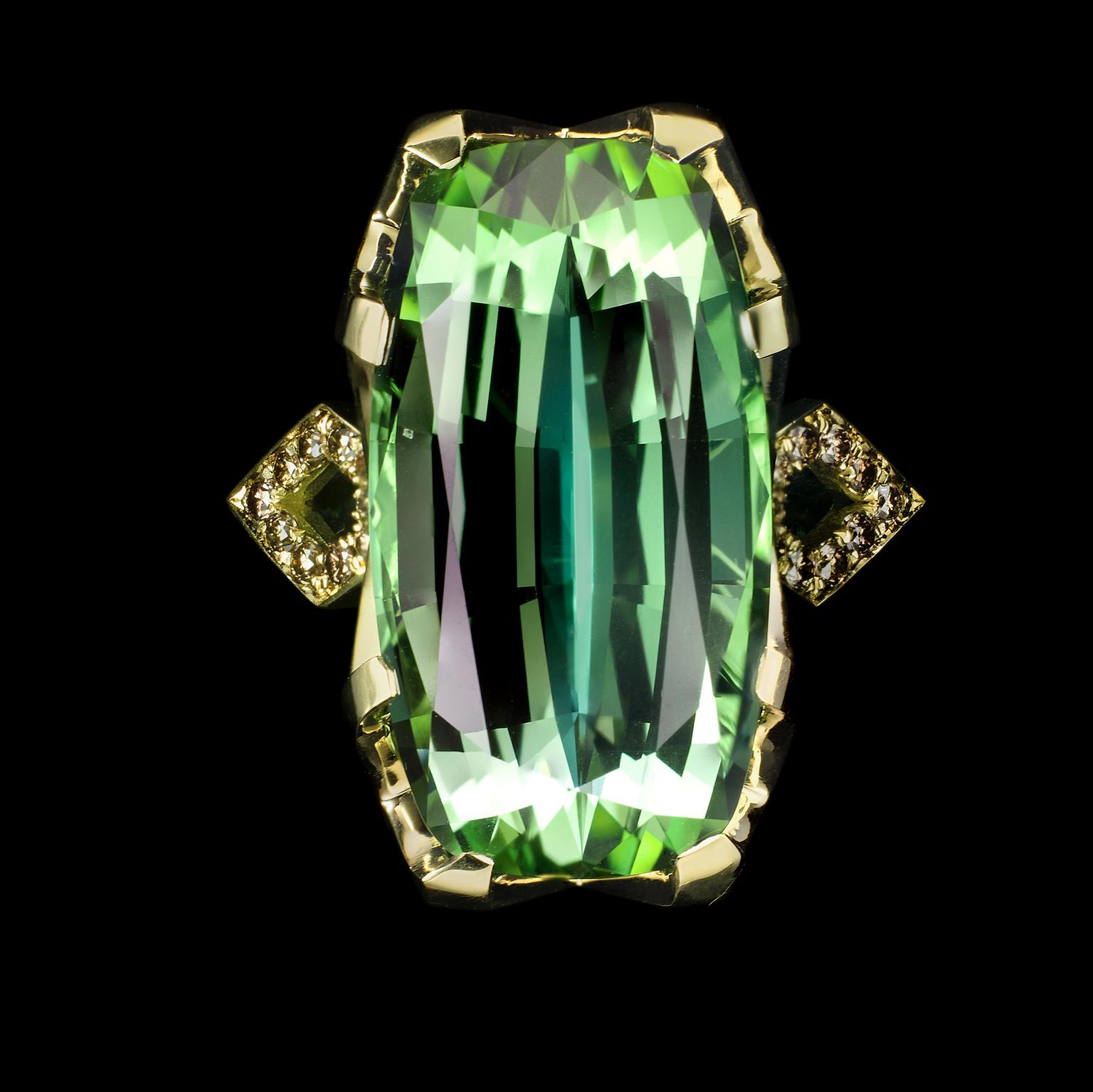 Ben Day Mint green tourmaline ring 