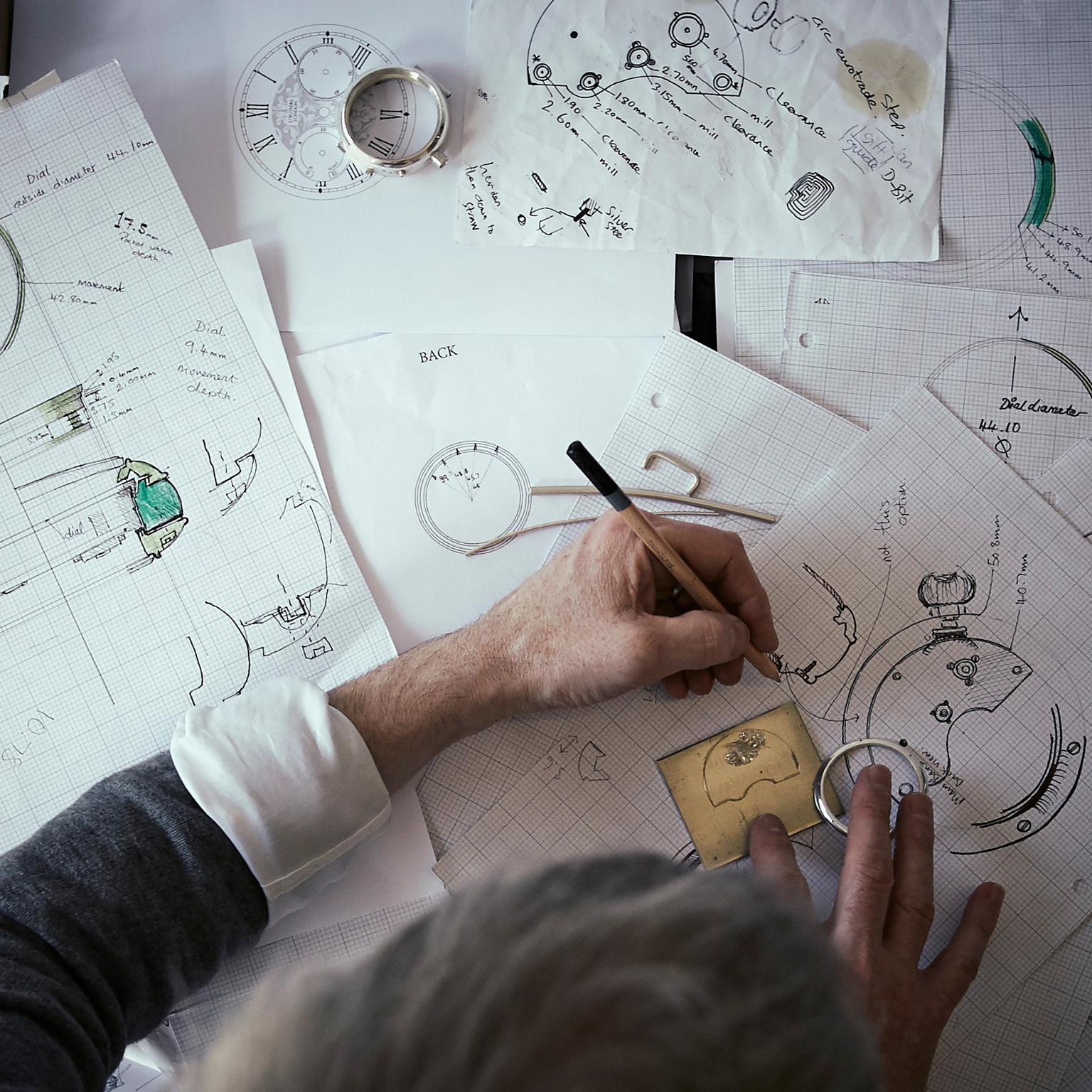 Craig Struthers designing a bespoke watch