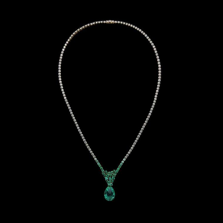 Emerald and diamond Dior Print necklace high jewellery collection 2022