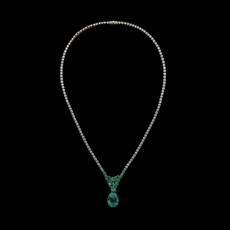 Emerald and diamond Dior Print necklace high jewellery collection 2022