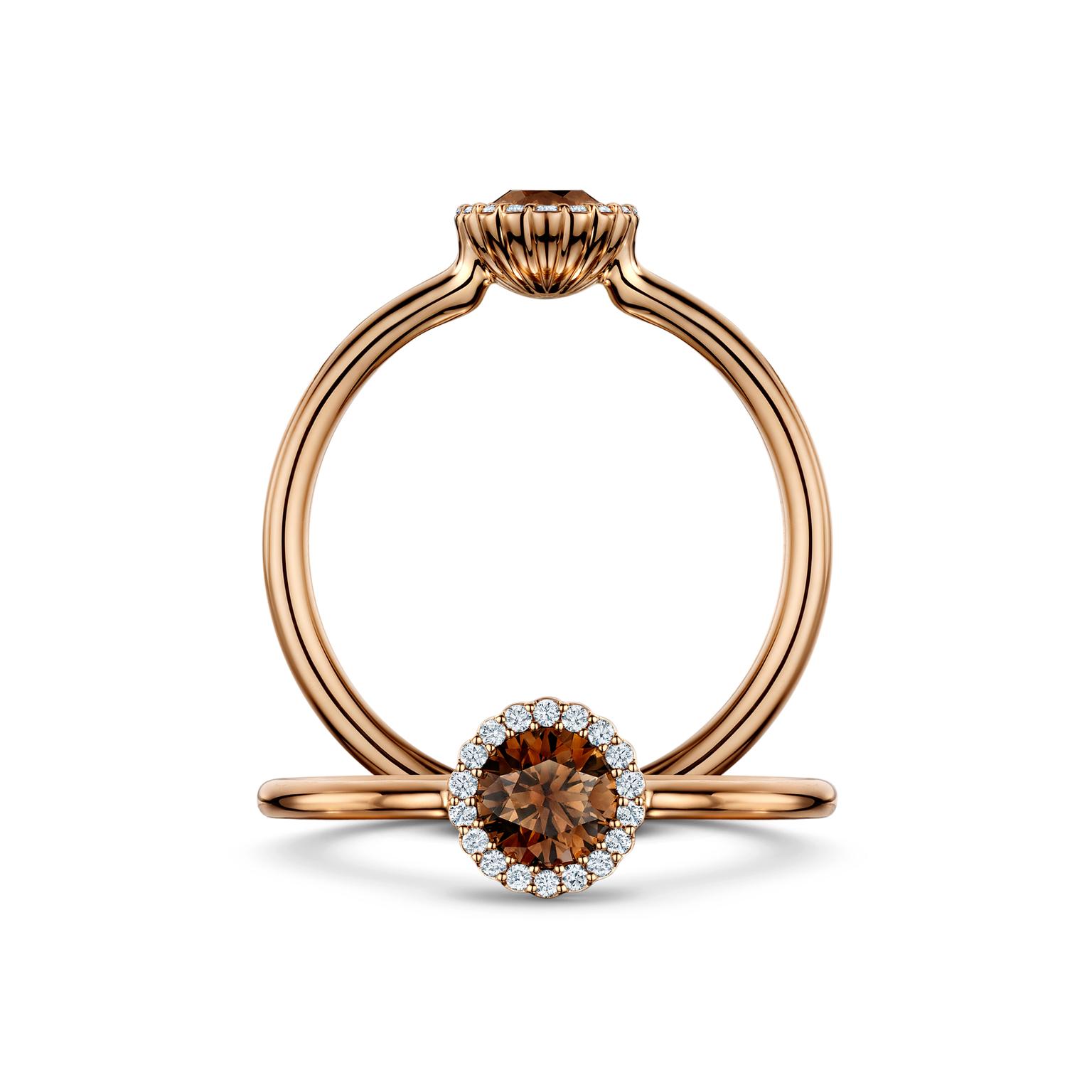 Andrew Geoghegan Cannelé chocolate coloured diamond ring