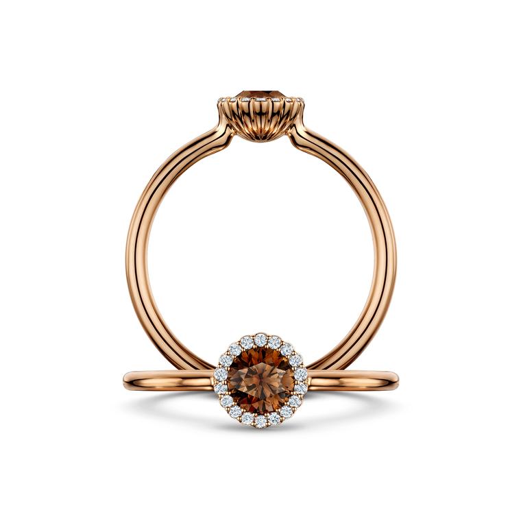Andrew Geoghegan Cannelé chocolate coloured diamond ring