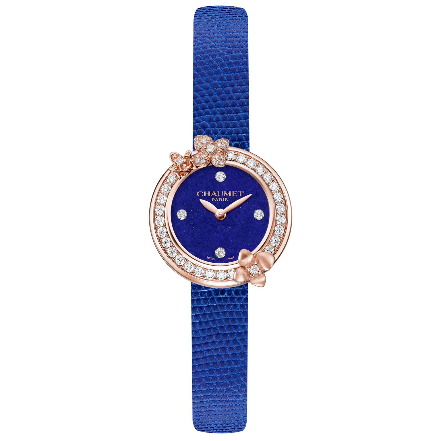 Chaumet Hortensia Eden watch with lapis lazuli dial