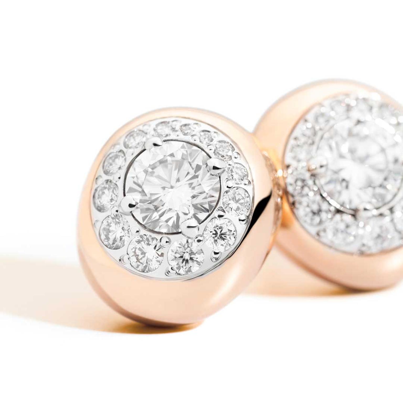 Pomellato Nuvola rose gold diamond earrings 