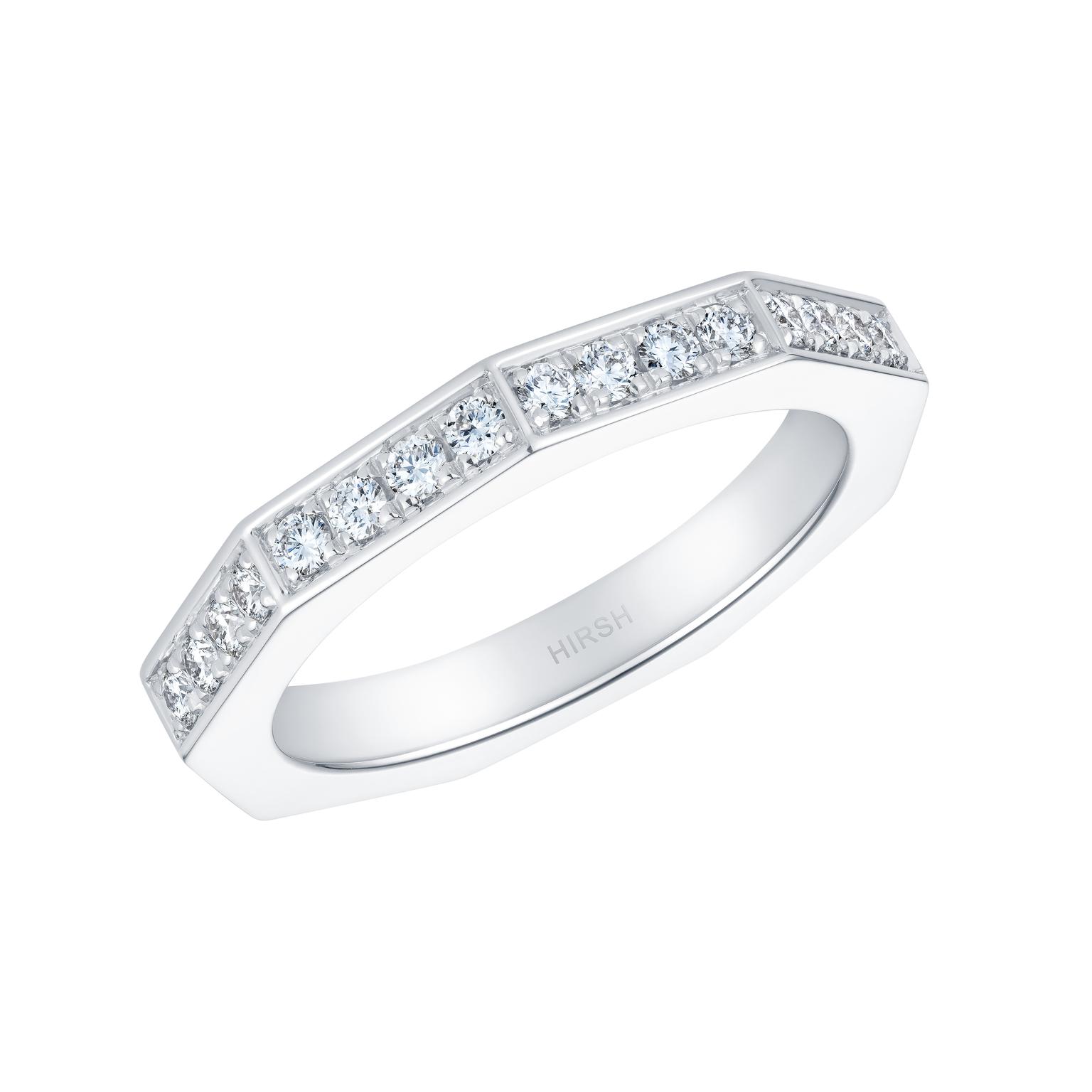 Hirsh platinum and diamond Story ring