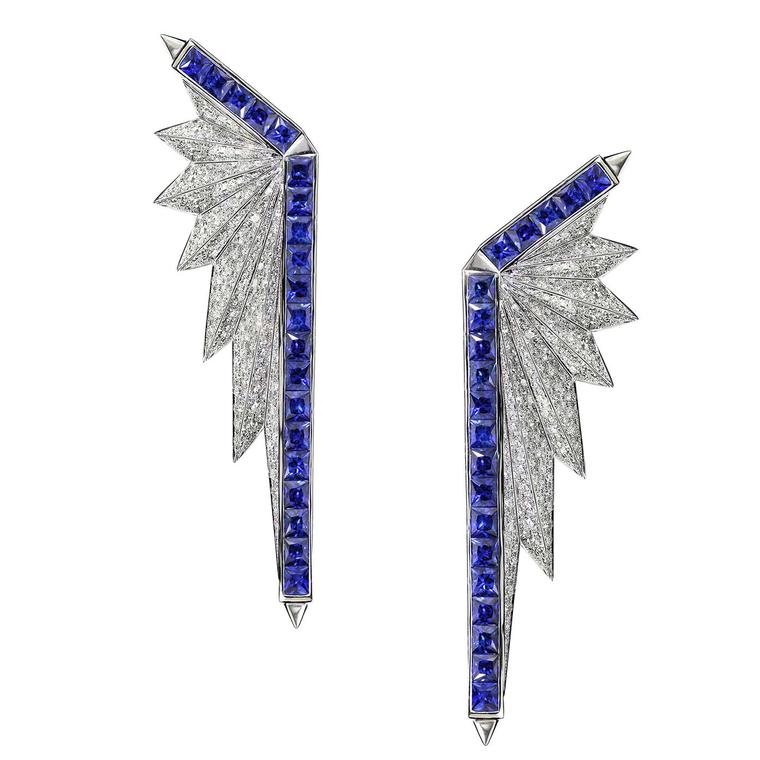 Melville Fine Jewellery_E_Rising Sun collection - Spectrum earring in diamond & sapphire