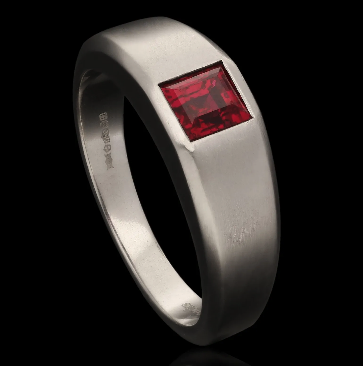 Platinum Gypsy ring   with Burma ruby by Hancock London