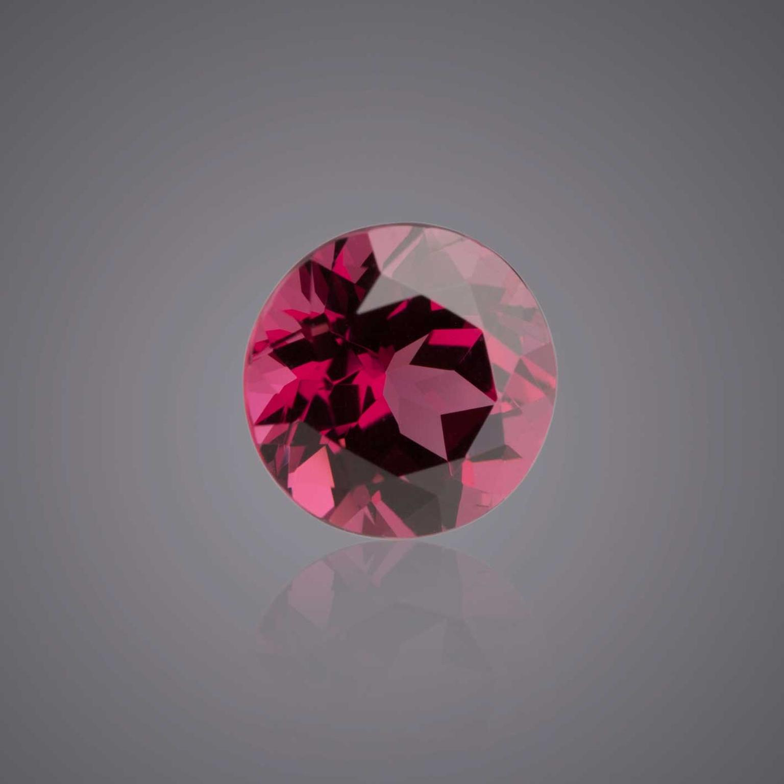 Hermann Lind faceted round rhodolite garnet