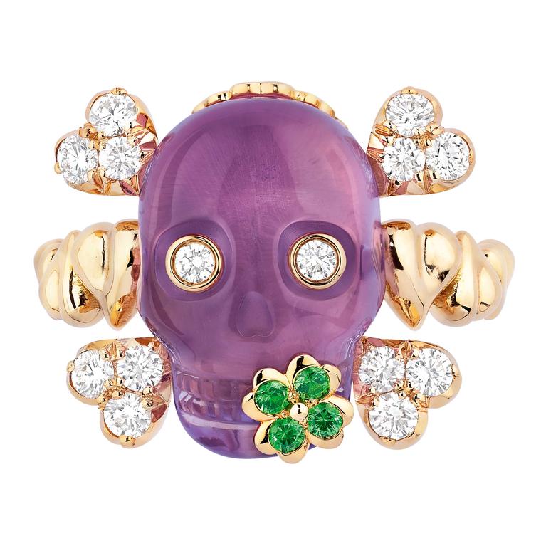 Dior Tete de Mort amethyst ring front view Price £7650