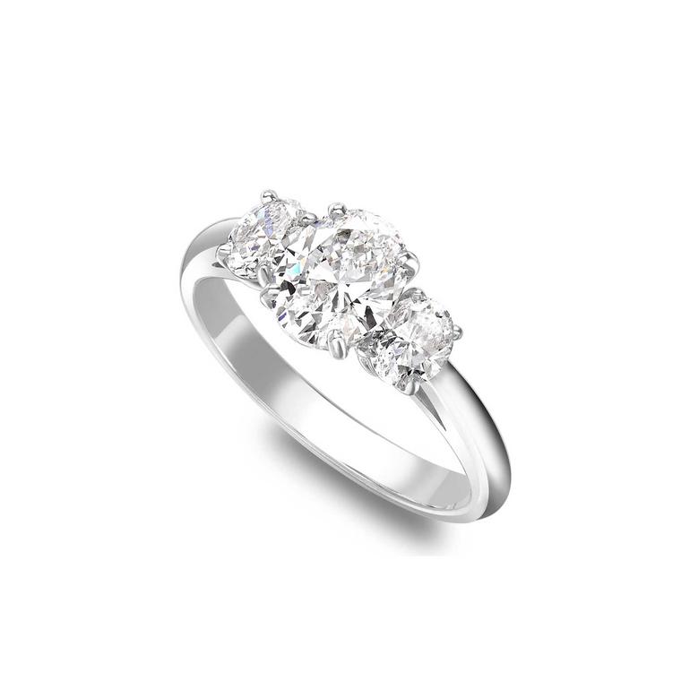 William & Son three stone engagement ring