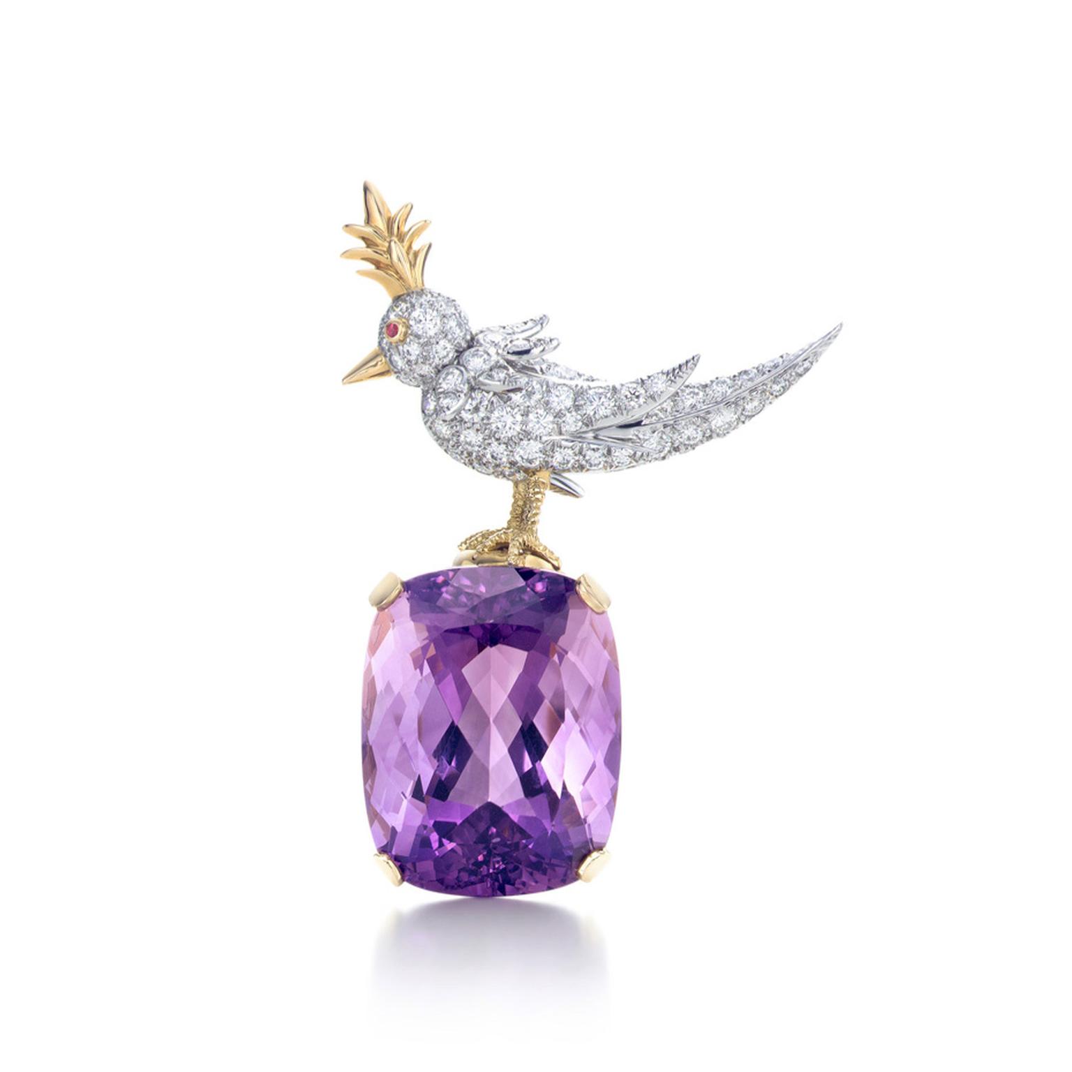 Tiffany Bird on a Rock brooch