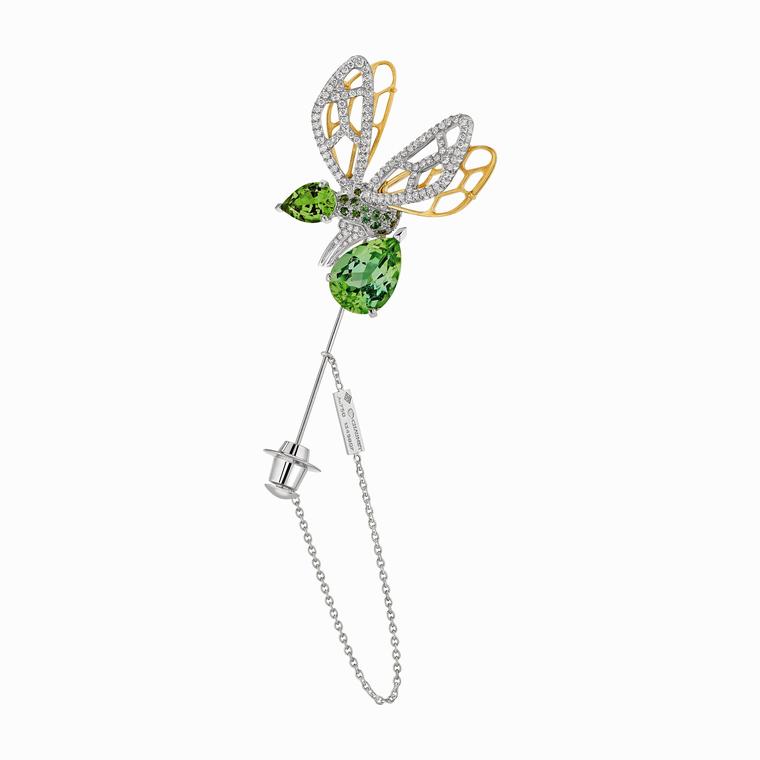 Chaumet Abeille green tourmaline brooch