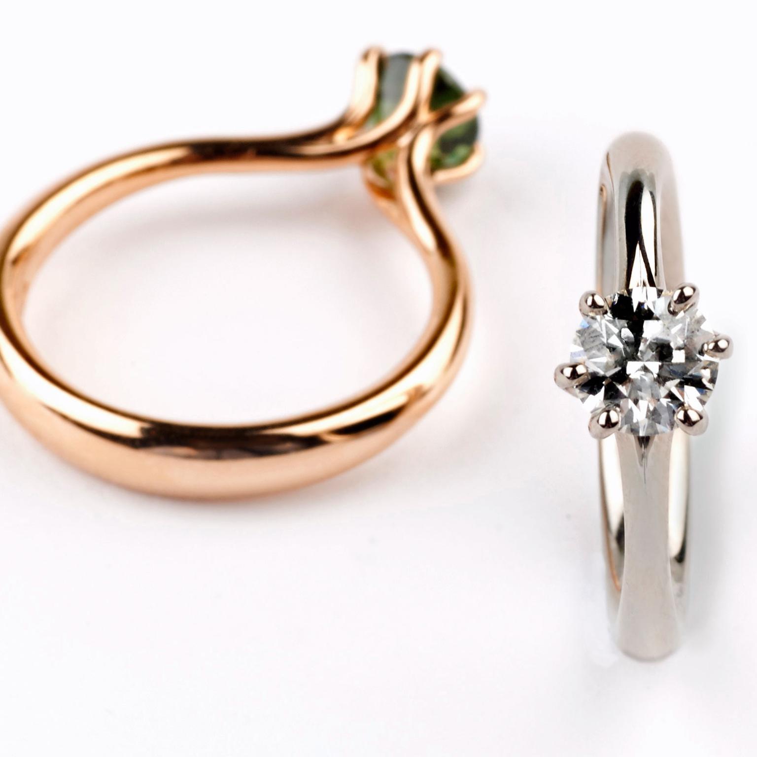 Jon Dibben Winter Meadow engagement-rings in Fairtrade gold