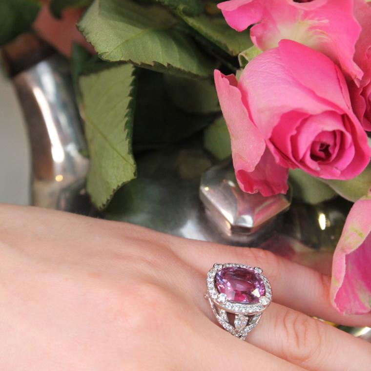 Fabergé pink sapphire engagement ring