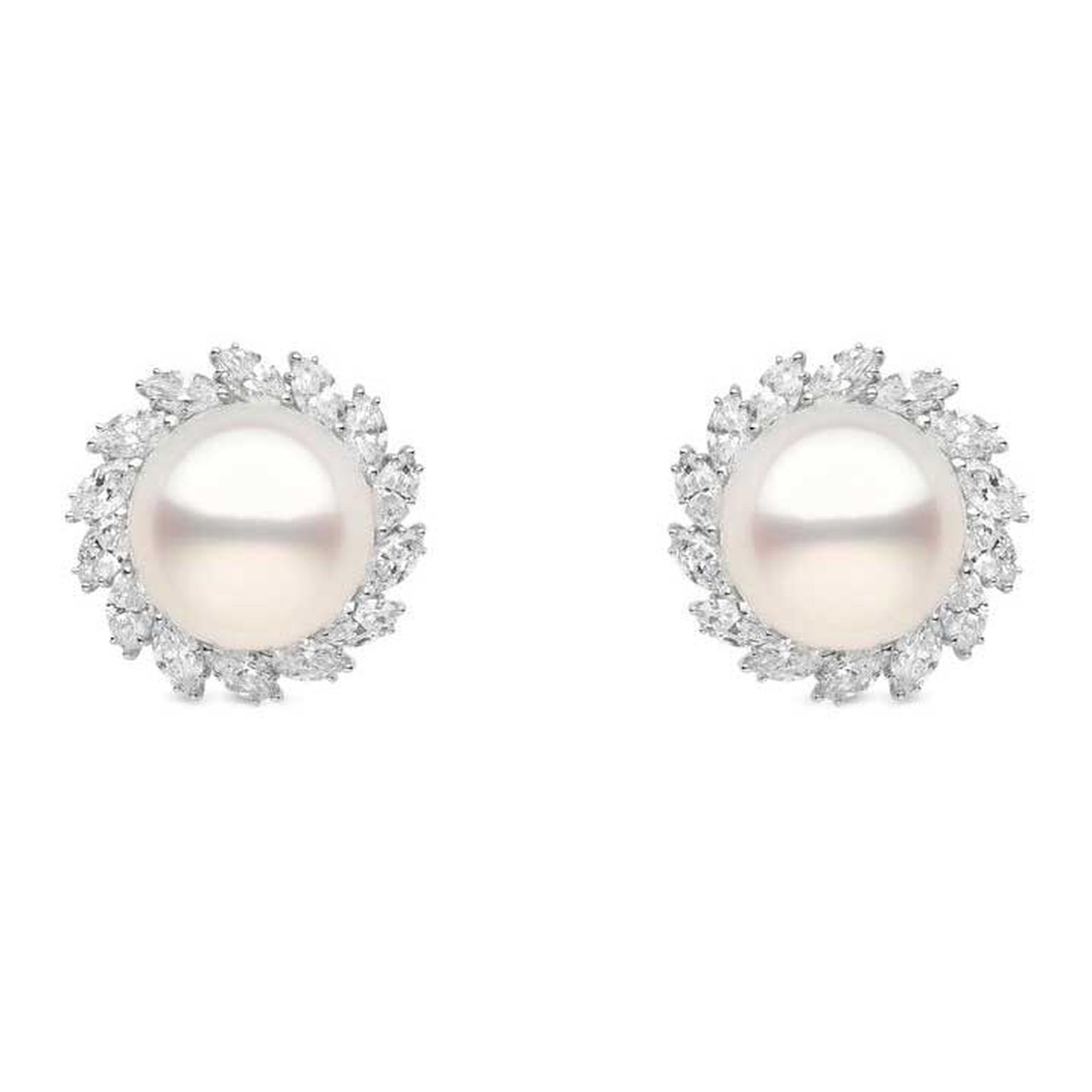 YOKO London wedding-day pearl earrings