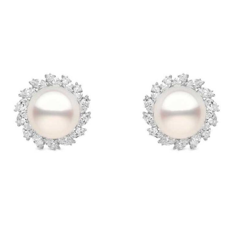 YOKO London wedding-day pearl earrings