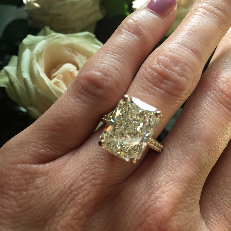 Old Bond Street 11.77 carat radiant-cut diamond engagement ring