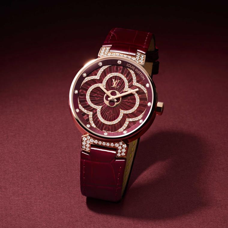 Louis Vuitton Tambour Blossom 35 Rose Gold Diamond Watch