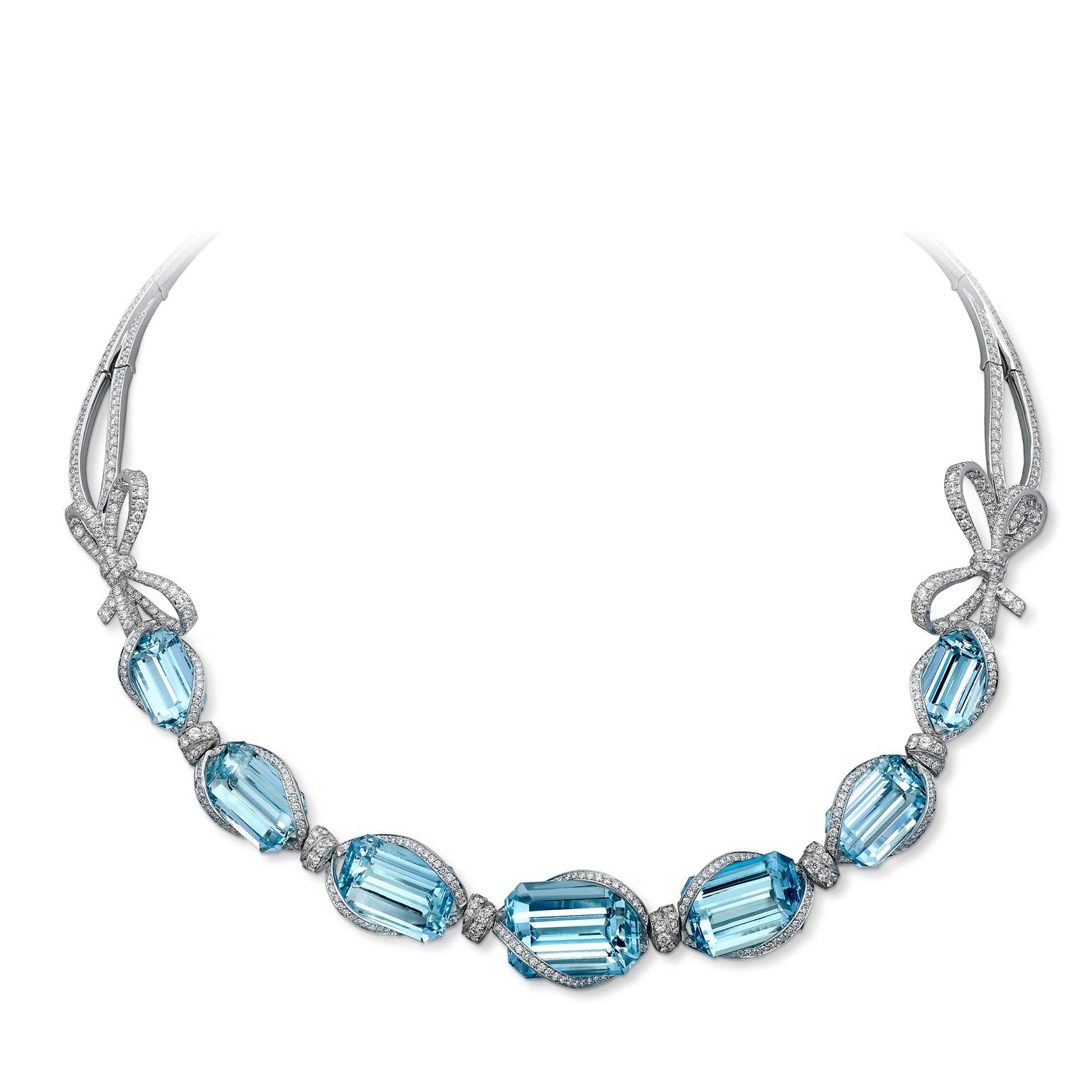 VANLELES aquamarine and diamond necklace