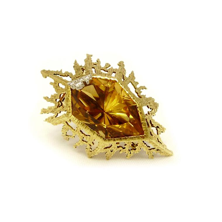 Andrew grima gold and Brazilian citrine brooch