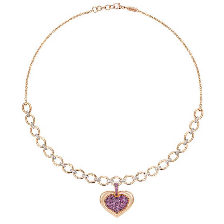 NAdine Aysoy NECKLACE AND PINK SAPPHIRE PENDANT HEART, SOLD SEPARATELY  