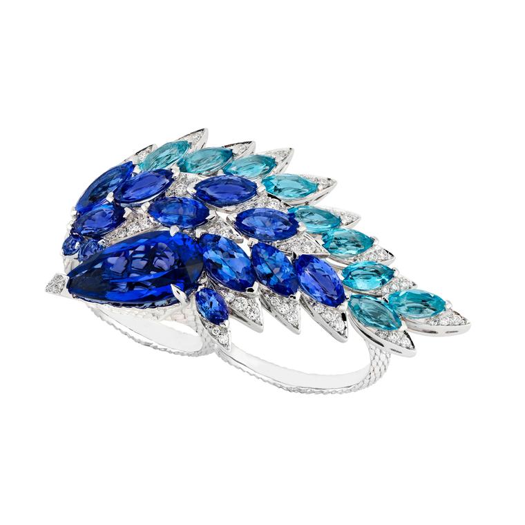 Stephen Webster marquise-cut aquamarine and tanzanite ring