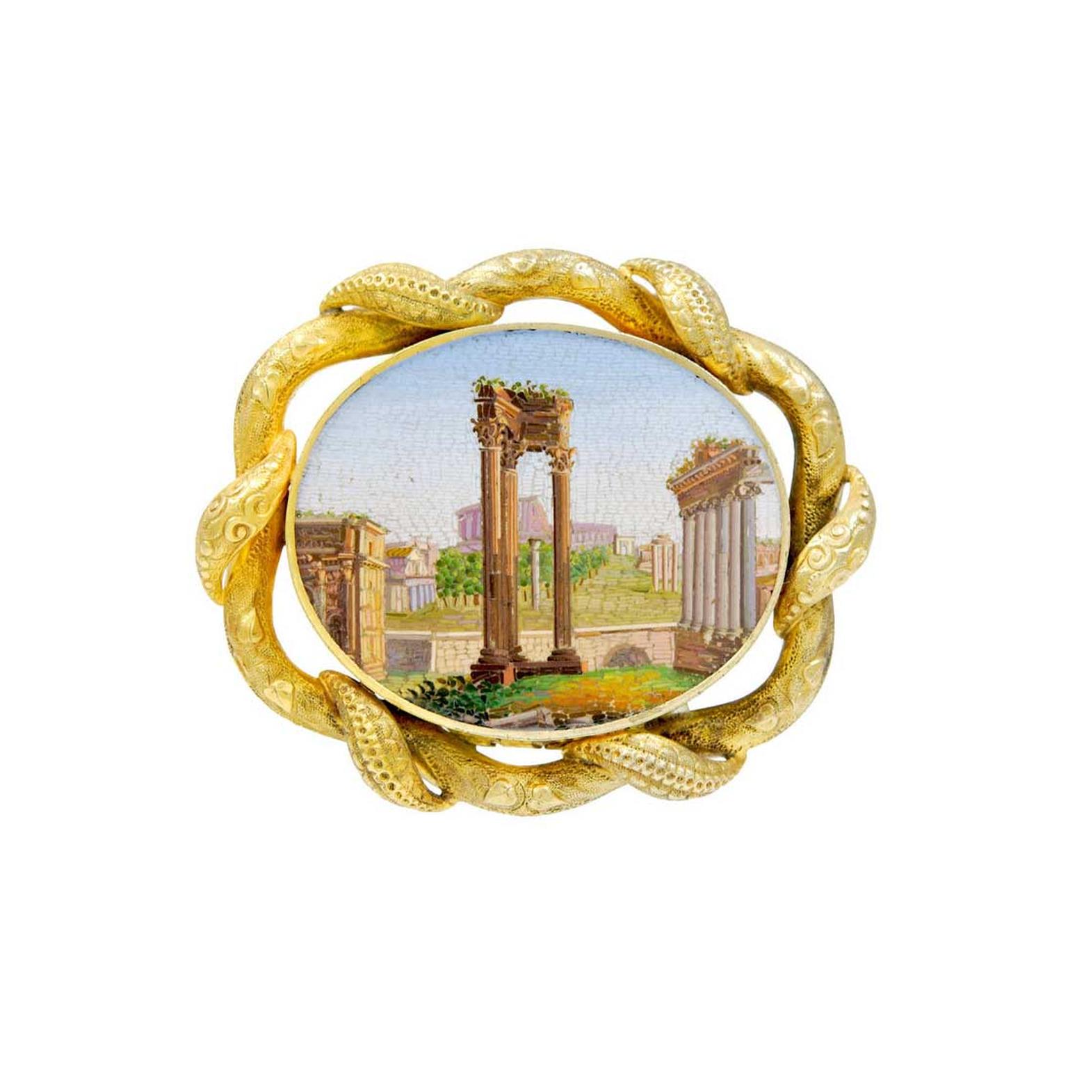 Grand Tour micro mosaic brooch