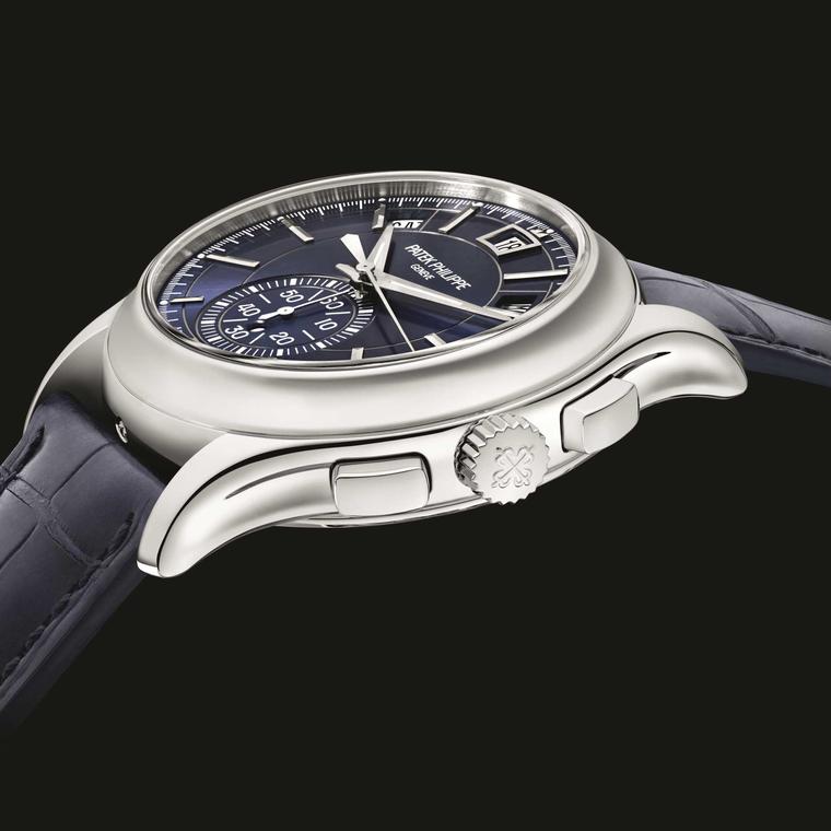 Patek Philippe Annual Calendar Chronograph 5905P blue dial side view