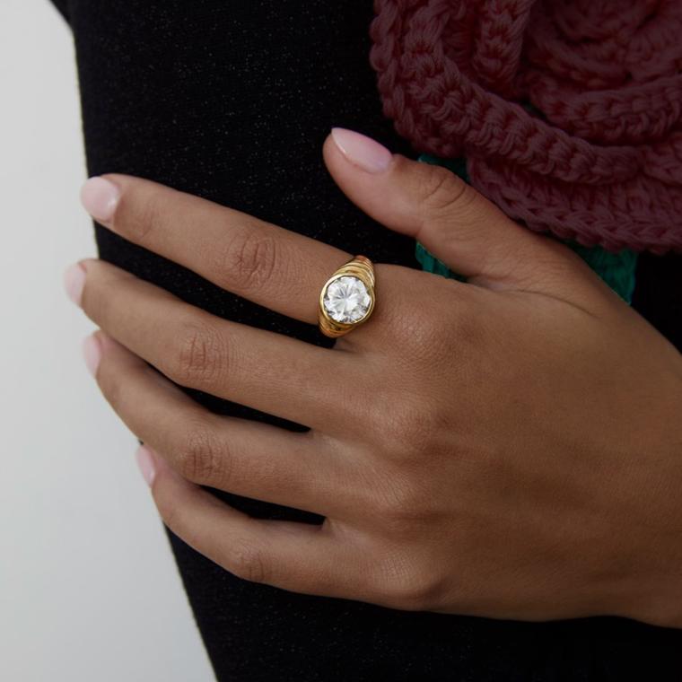 Nina lab-grown diamond Bezel ring by Or & Elle