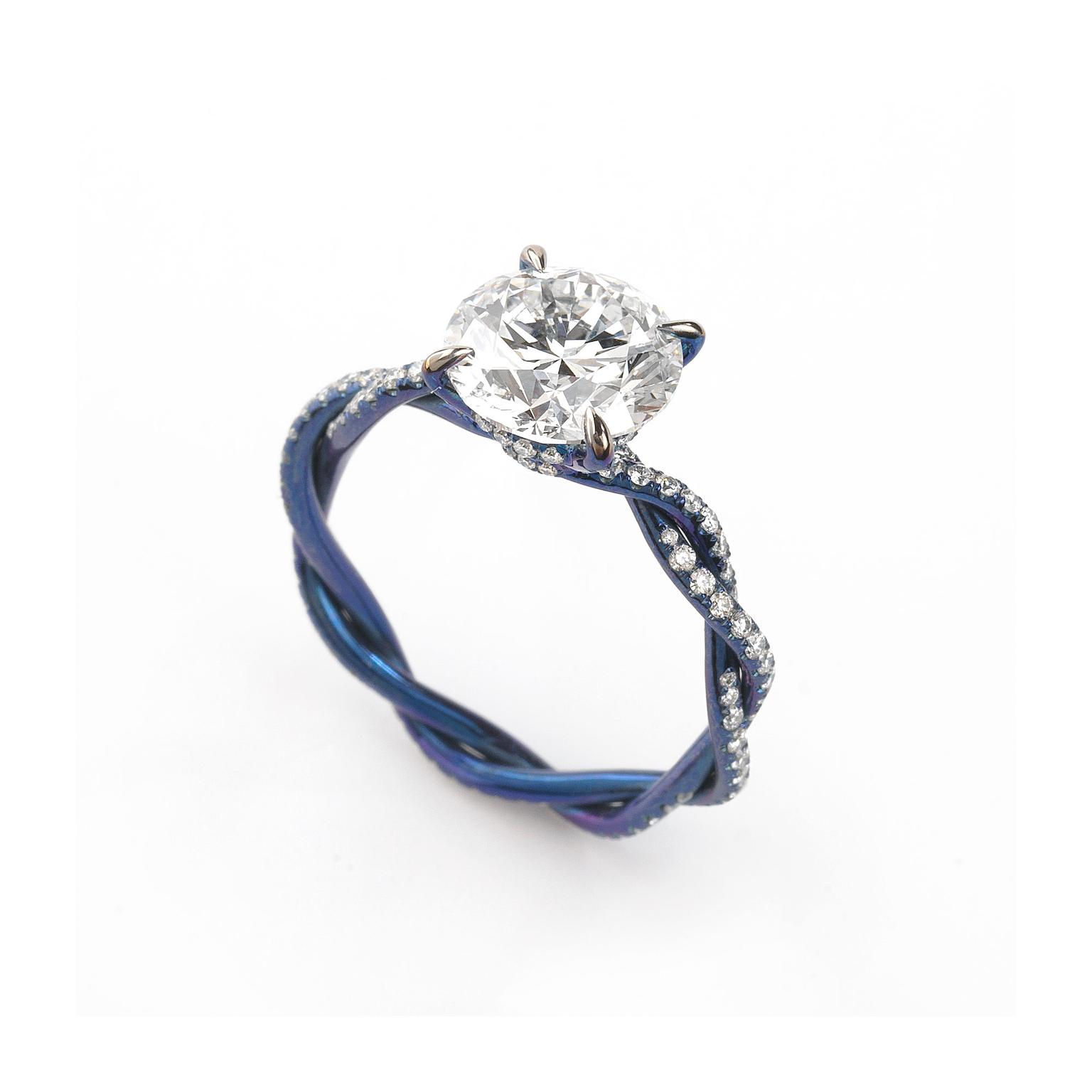 Glenn Spiro at Harrods blued titanium ring