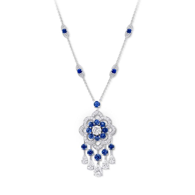 Graff Rosette sapphire and diamond tassel pendant