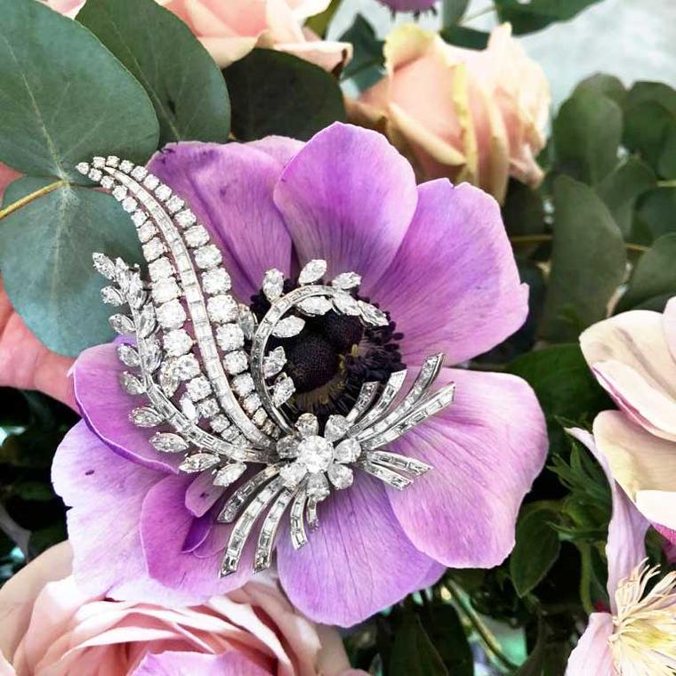 1950 platinum diamond brooch