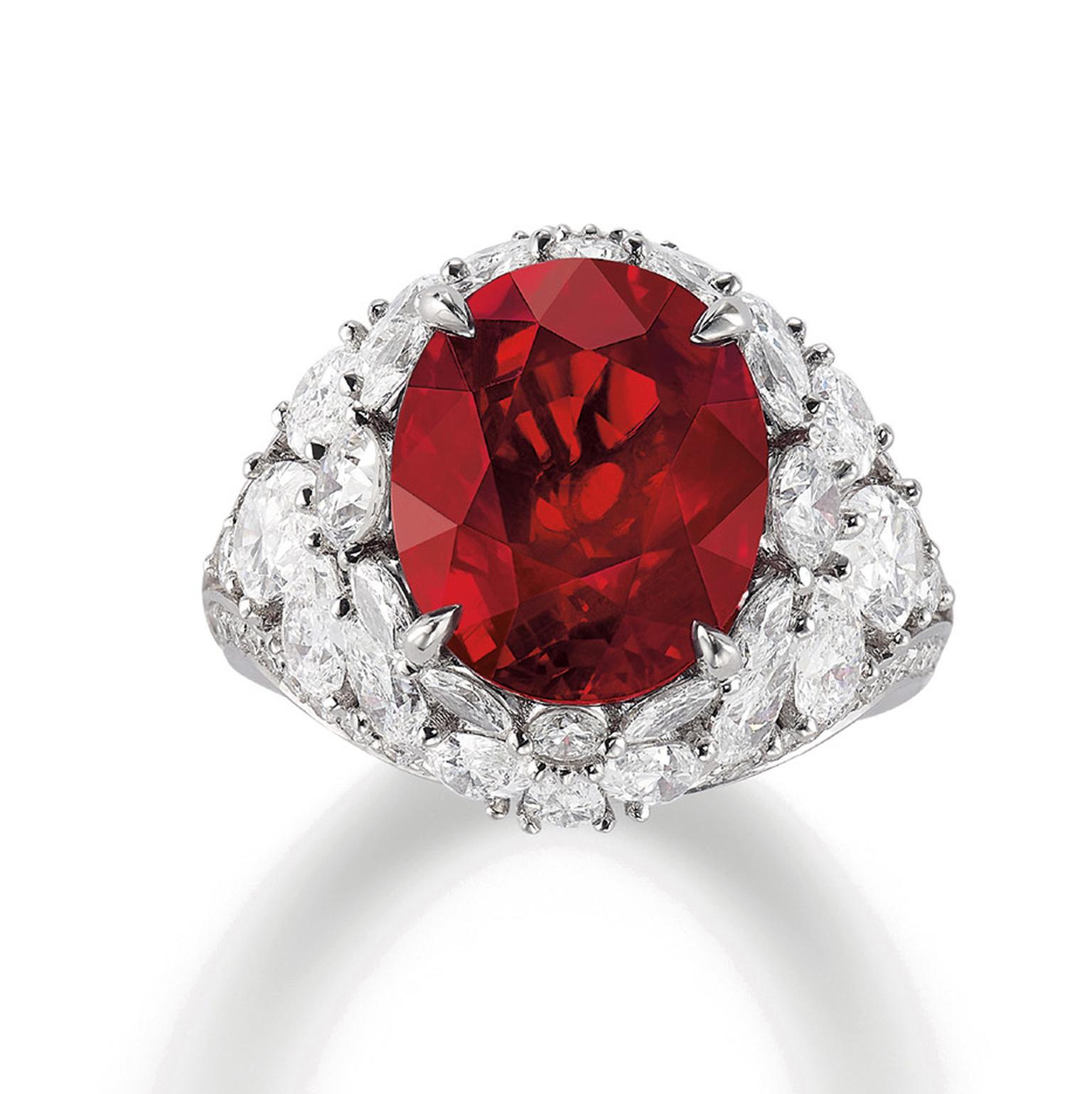 Lot 588 Ruby and diamonds ring Phillips auction