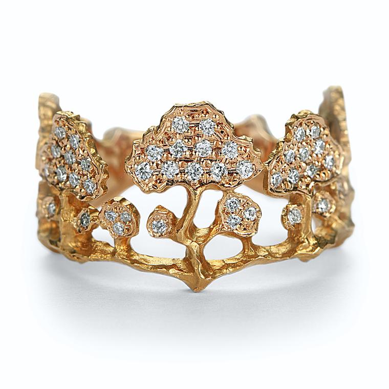Kataoka Floral Diamond engagement ring