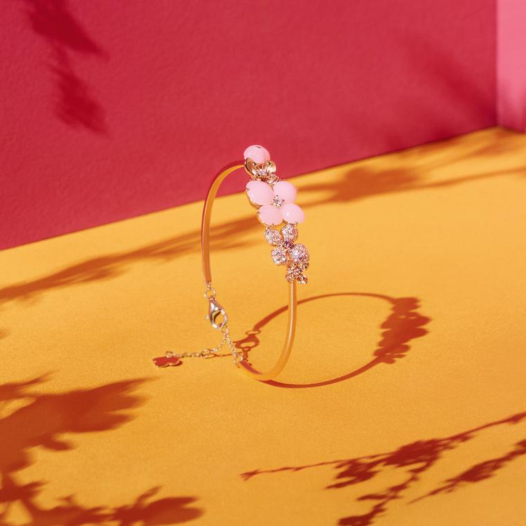Hortensia Aube Rosée pink opal and diamond bracelet