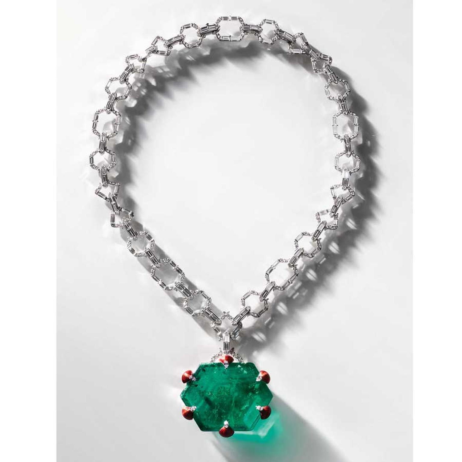 Gucci Hortus Deliciarum emerald necklace 